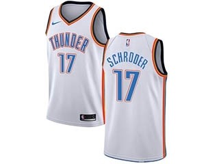 Nike Thunder #17 Dennis Schroder White NBA Swingman Association Edition Jersey