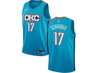 Nike Thunder #17 Dennis Schroder Turquoise NBA Swingman City Edition 2018 19 Jersey