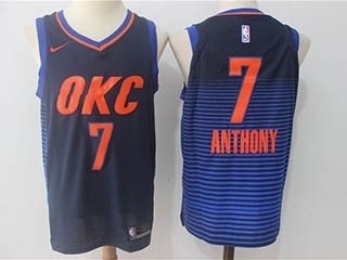 Thunder #7 Carmelo Anthony Blue Nike Jersey