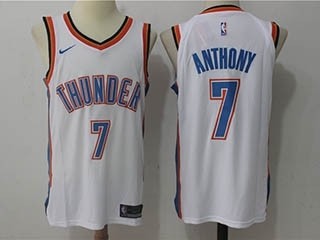 Thunder #7 Carmelo Anthony White Nike Jersey