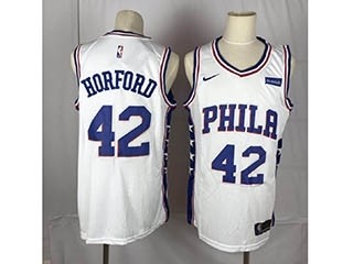 76ers #42 Al Horford White nike Jersey