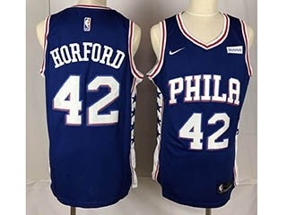 76ers #42 Al Horford Blue nike Jersey