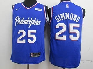 76ers #25 Ben Simmons blue Nike 2020 Jersey