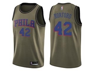 76ers #42 Al Horford Green Basketball Swingman Salute to Service Jersey