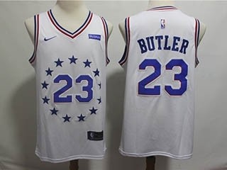 76ers #23 Jimmy Butler White 2018 19 Earned Edition Nike Swingman Jersey