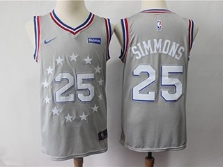 76ers #25 Ben Simmons Gray 2018-19 City Edition Nike Swingman Jersey