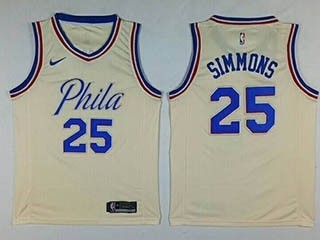 76ers #25 Ben Simmons Cream City Edition Nike Swingman Jersey