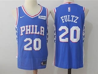 76ers #20 Markelle Fultz Blue Nike Jersey