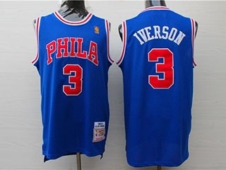 76ers #3 Allen Iverson Blue 1996-97 Hardwood Classics Jersey