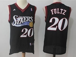 76ers #20 Markelle Fultz Black Throwback Jersey