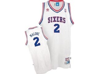 NBA Throwback Philadelphia Sixers 76ers Moses Malone #2 White