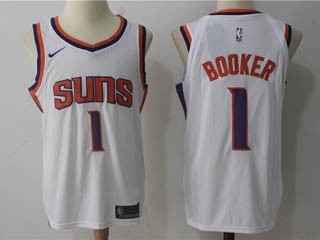 Suns #1 Devin Booker White Nike Jersey