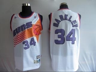 NBA Throwback Phoenlx Suns Charles Barkley #34 white Jersey