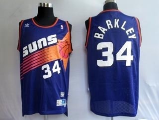 NBA Throwback Phoenlx Suns Charles Barkley #34 Purple Jersey