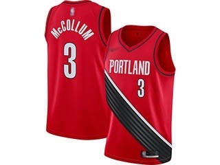 Blazers #3 C.J. McCollum Red Basketball Swingman Statement Edition 2019-2020 Jersey