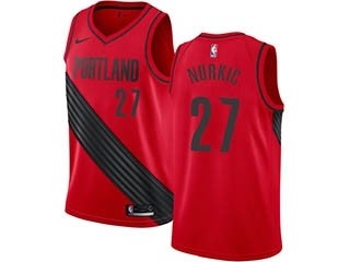 Nike Blazers #27 Jusuf Nurkic Red NBA Swingman Statement Edition Jersey