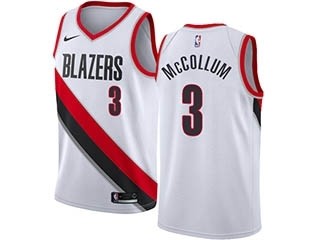 Nike Blazers #3 C.J. McCollum White NBA Swingman Association Edition Jersey