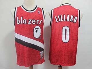 Blazers #0 Damian Lillard Red 2018-19 Hardwood Classics Jersey