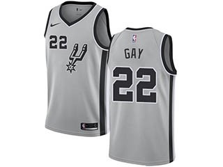 Nike Spurs #22 Rudy Gay Silver NBA Swingman Statement Edition Jersey