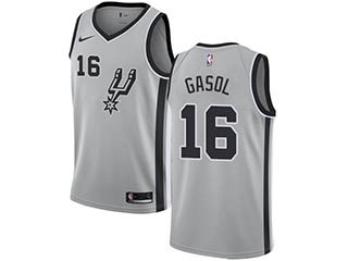 Nike Spurs #16 Pau Gasol Silver NBA Swingman Statement Edition Jersey