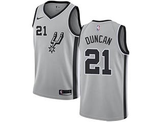 Nike Spurs #21 Tim Duncan Silver NBA Swingman Statement Edition Jersey