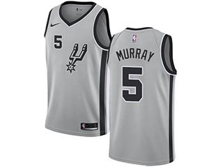 Nike Spurs #5 Dejounte Murray Silver NBA Swingman Statement Edition Jersey