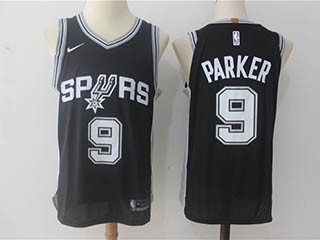 Spurs #9 Tony Parker Black Nike Jersey