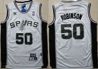 Spurs #50 David Robinson White Hardwood Classics Jersey