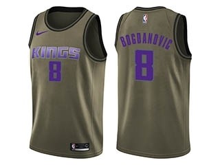 Nike Kings #8 Bogdan Bogdanovic Green NBA Swingman Salute to Service Jersey