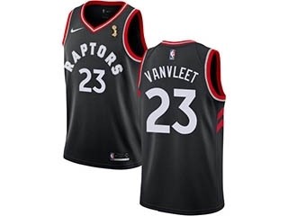 Raptors #23 Fred VanVleet Black 2019 the Final Champions jersey