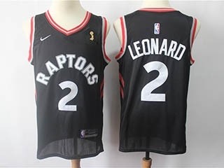 Raptors #2 Kawhi Leonard Black 2019 the Final Champions jersey