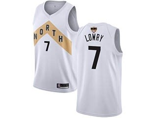 Raptors #7 Kyle Lowry White 2019 Finals Bound Basketball Swingman City Edition 2018-19 Jersey