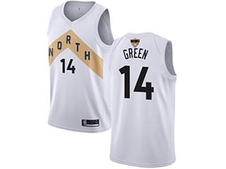 Raptors #14 Danny Green White 2019 Finals Bound Basketball Swingman City Edition 2018-19 Jersey