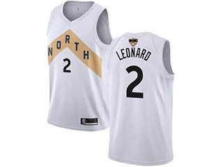 Raptors #2 Kawhi Leonard White 2019 Finals Bound Basketball Swingman City Edition 2018-19 Jersey