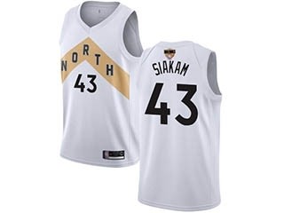 Raptors #43 Pascal Siakam White 2019 Finals Bound Basketball Swingman City Edition 2018-19 Jersey