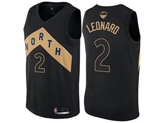 Raptors #2 Kawhi Leonard Black 2019 Finals Bound Basketball Swingman City Edition Jersey