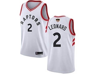 Raptors #2 Kawhi Leonard White 2019 Finals Bound Basketball Swingman Association Edition Jersey