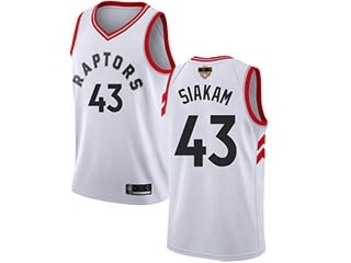 Raptors #43 Pascal Siakam White 2019 Finals Bound Basketball Swingman Association Edition Jersey