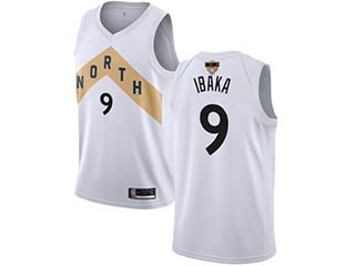 Raptors #9 Serge Ibaka White 2019 Finals Bound Basketball Swingman City Edition 2018-19 Jersey