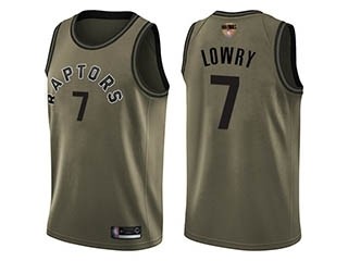 Raptors #7 Kyle Lowry Green Salute to Service 2019 Finals Bound Basketball Swingman Jersey