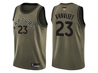 Raptors #23 Fred VanVleet Green Salute to Service 2019 Finals Bound Basketball Swingman Jersey