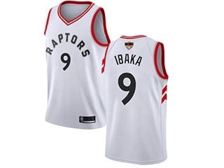 Raptors #9 Serge Ibaka White 2019 Finals Bound Basketball Swingman Association Edition Jersey