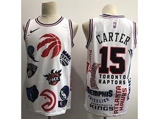 Nike Raptors #15 Vince Carter White NBA Swingman Jointly Team Jersey