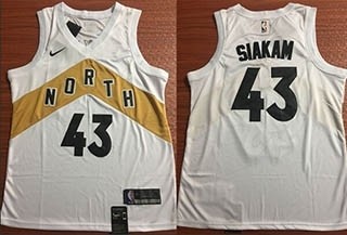 NBA Raptors Siakam #43 White City Edition Nike Jersey