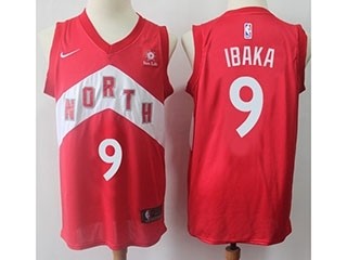 Raptors #9 Serge Ibaka Red Basketball Swingman Earned Edition Jersey