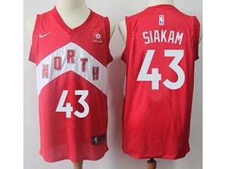 Raptors #43 Pascal Siakam Red Basketball Swingman Earned Edition Jersey