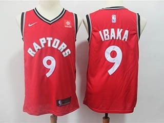 Toronto Raptors Ibaka #9 red nike jersey