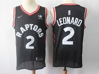 Raptors #2 Kawhi Leonard Black Nike Swingman Jersey