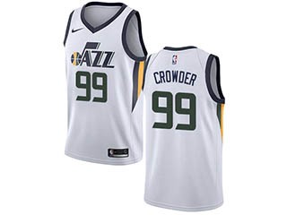 Nike Jazz #99 Jae Crowder White NBA Swingman Association