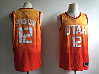 Jazz Stockton #12 Multi-Color City Edition Nike Swingman Jersey